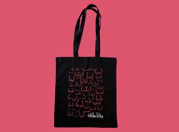 Breast Cancer Awareness Tote Bag – Black