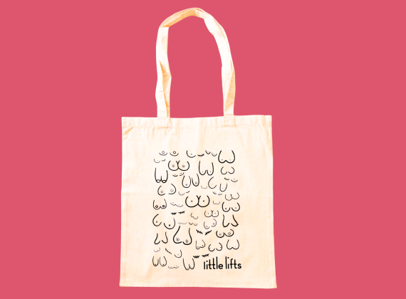 Breast Cancer Awareness Tote Bag – Cream