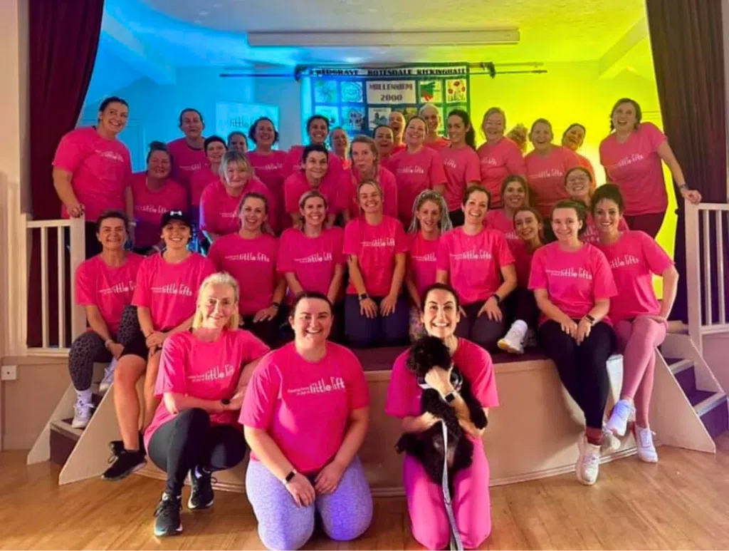 breast cancer charity fundraiser Amy at dance event