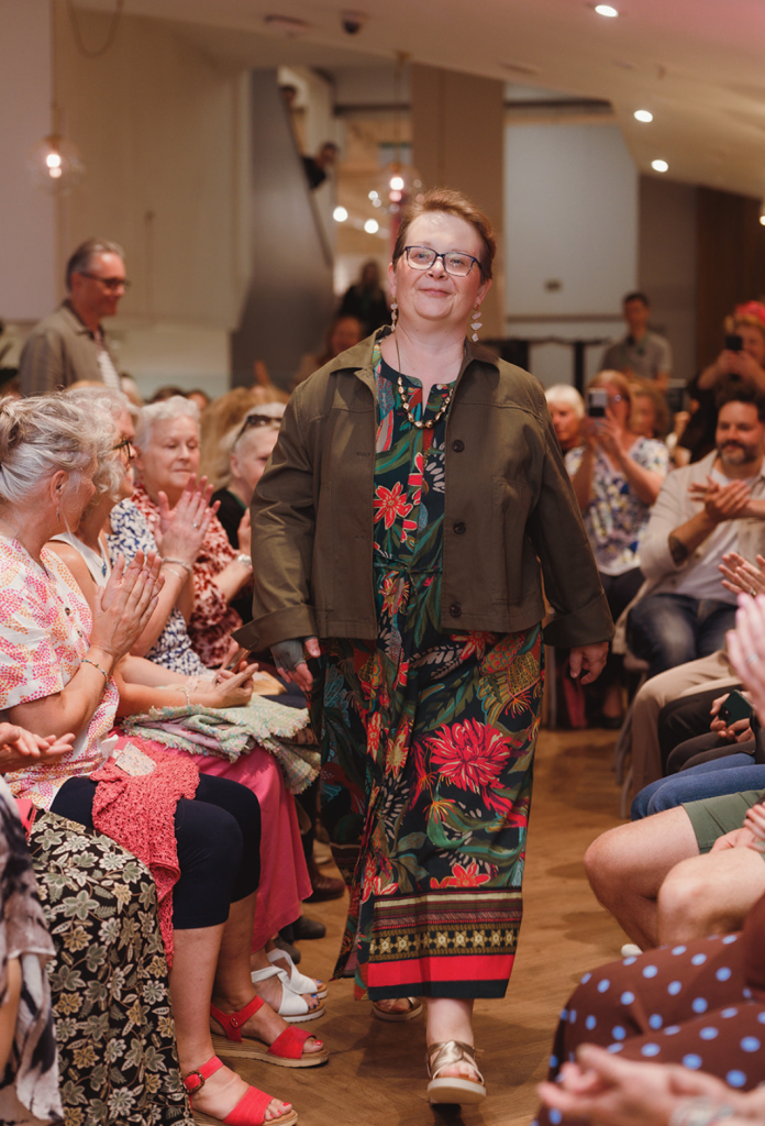 Breast cancer charity fashion show model Claire