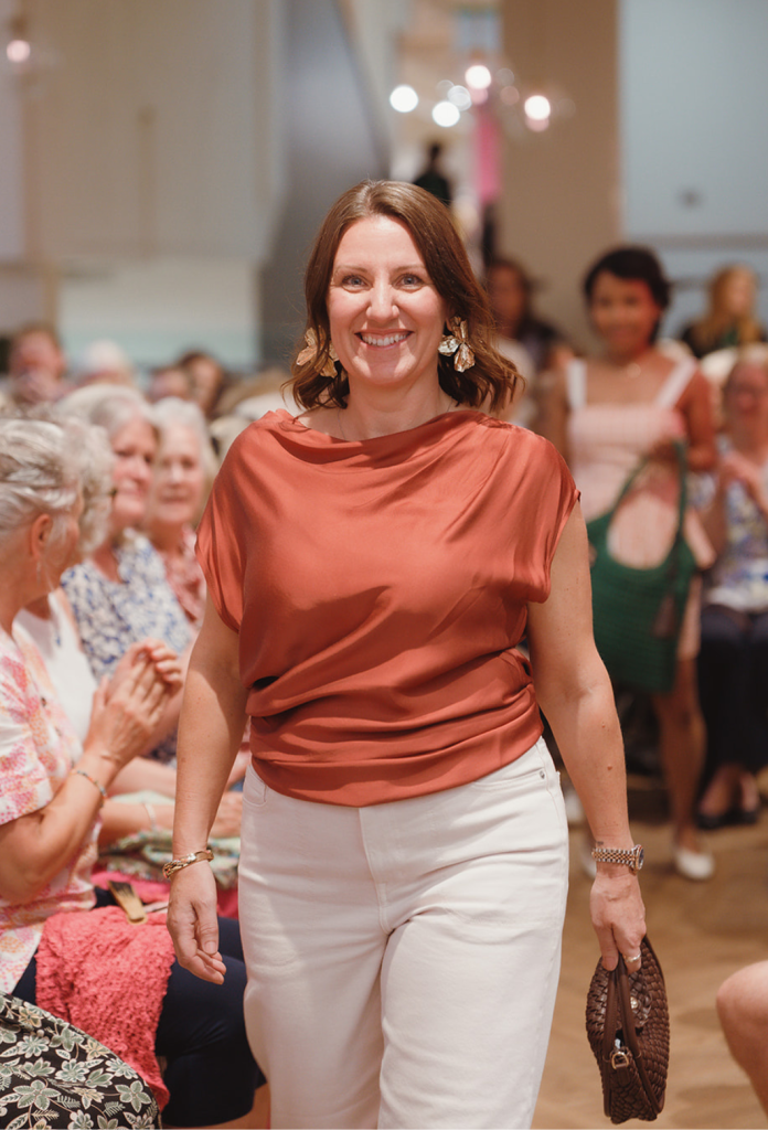 Breast cancer charity fashion show model Julie