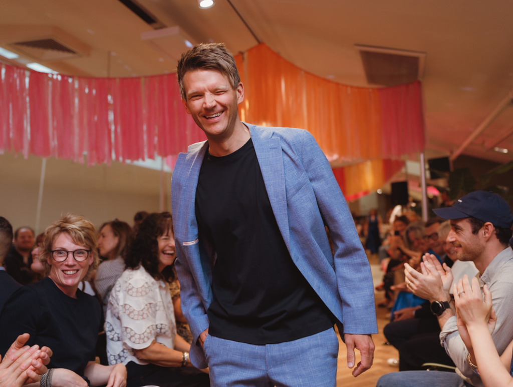 Breast cancer charity fashion show model Tom