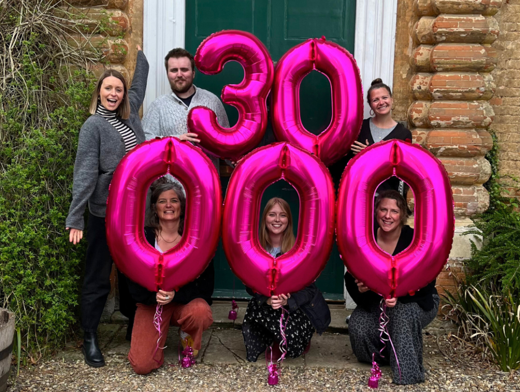 Breast cancer charity team milestone