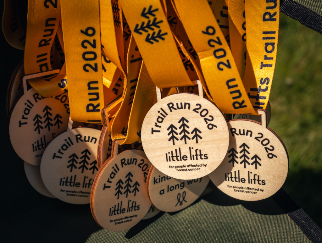Breast cancer charity trail run medals