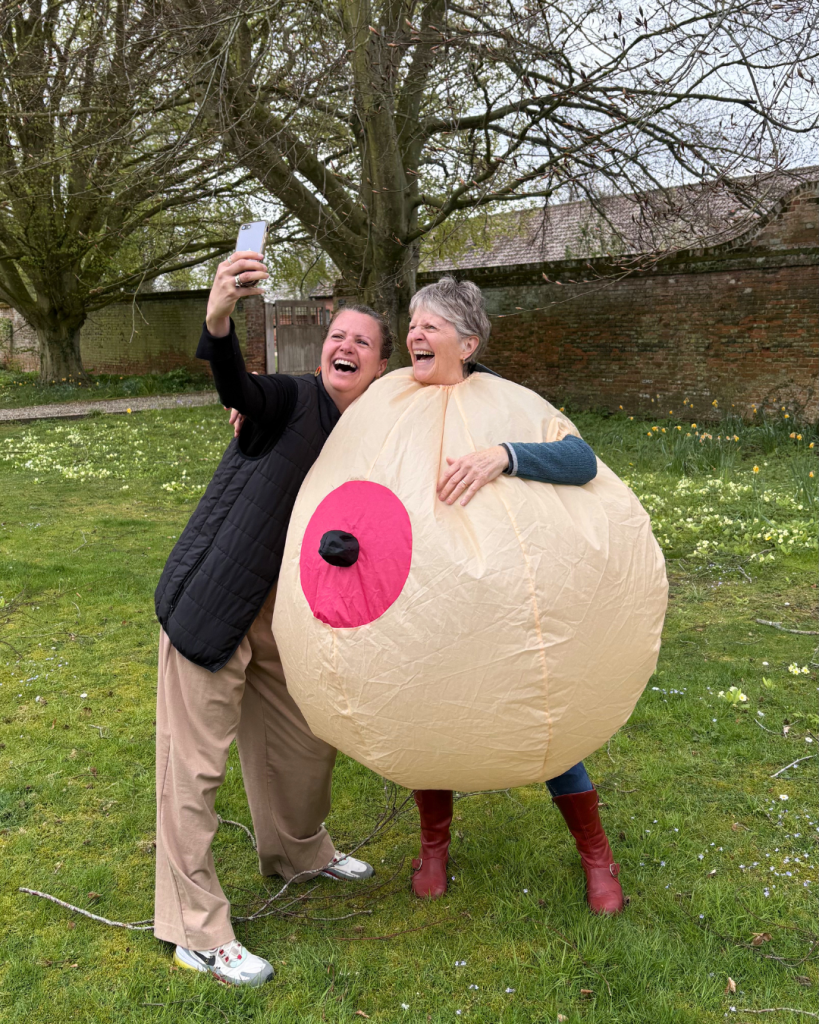 Breast cancer charity volunteer Rose before fundraising event