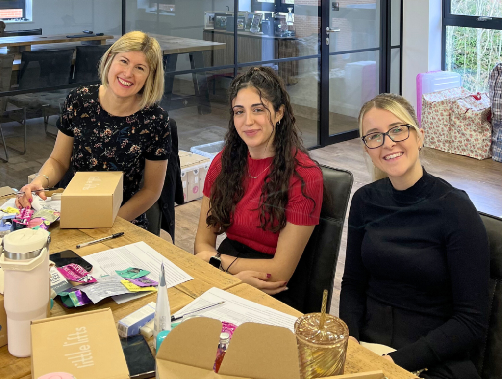 Corporate Partners Packing Breast Cancer Gift Boxes