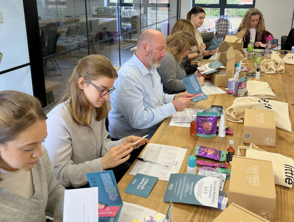 Corporate Partners Packing Breast Cancer Gift Boxes