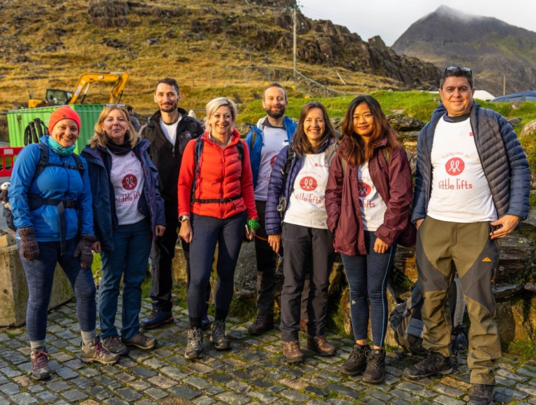 Corporate fundraising team at walking challenge