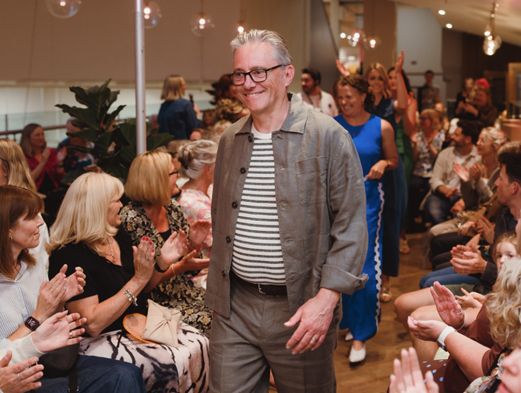 Dave breast cancer charity fashion show model
