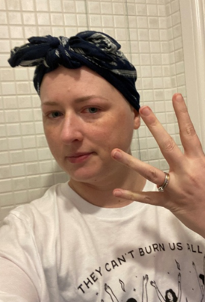 Head covering for breast cancer treatment