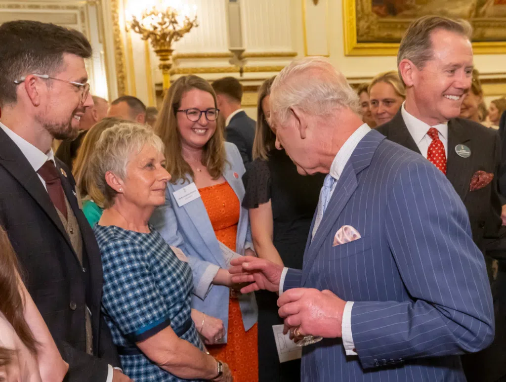 Jill Trustee of breast cancer charity with The King