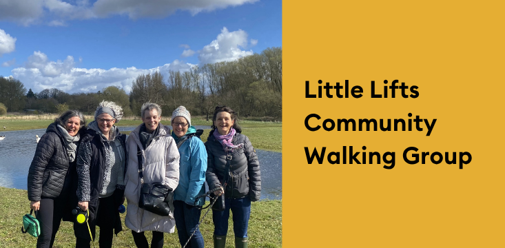 Breast cancer community taking part in walking group around Little Lifts HQ