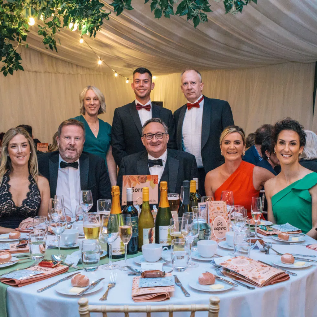 breast cancer charity supporters at fundraising ball