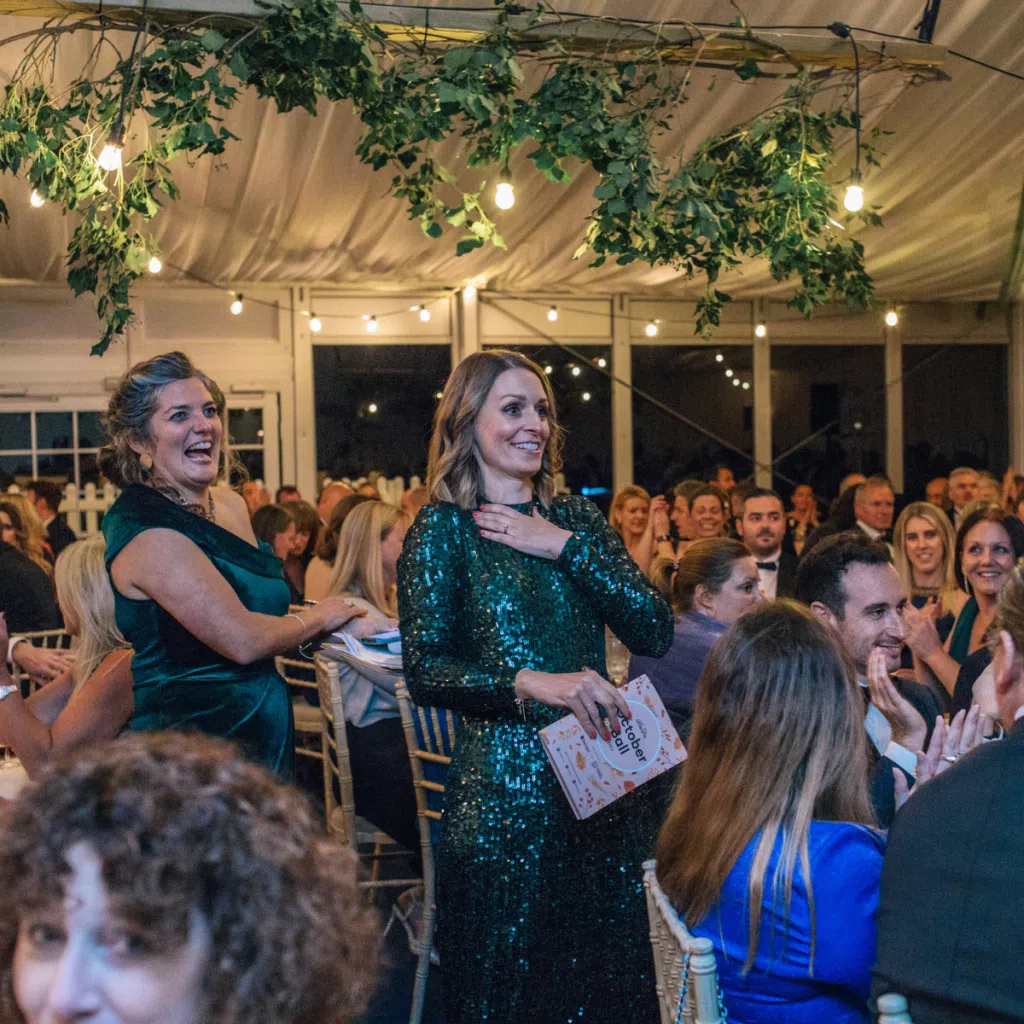 breast cancer charity team at fundraising ball