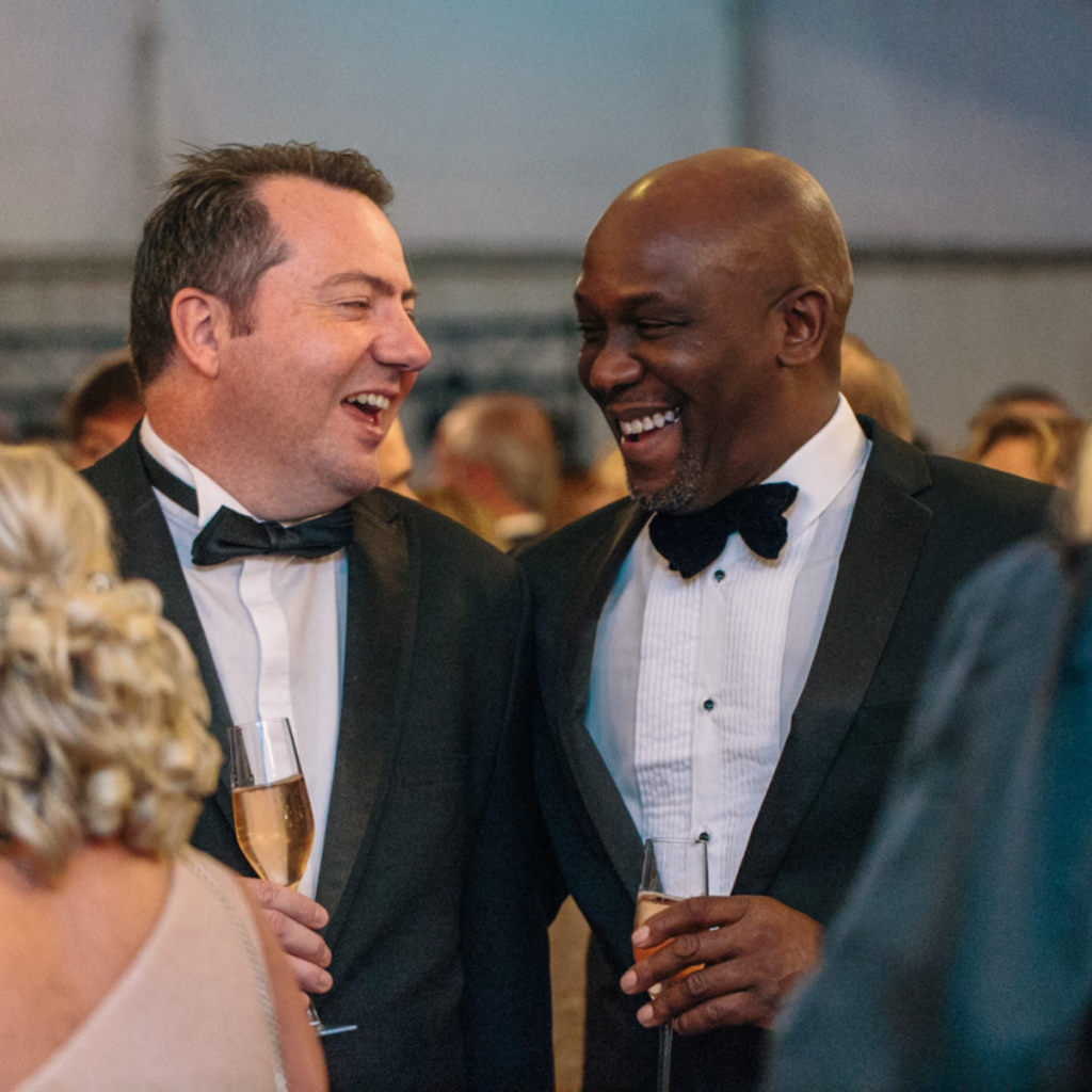 breast cancer charity supporters at fundraising ball