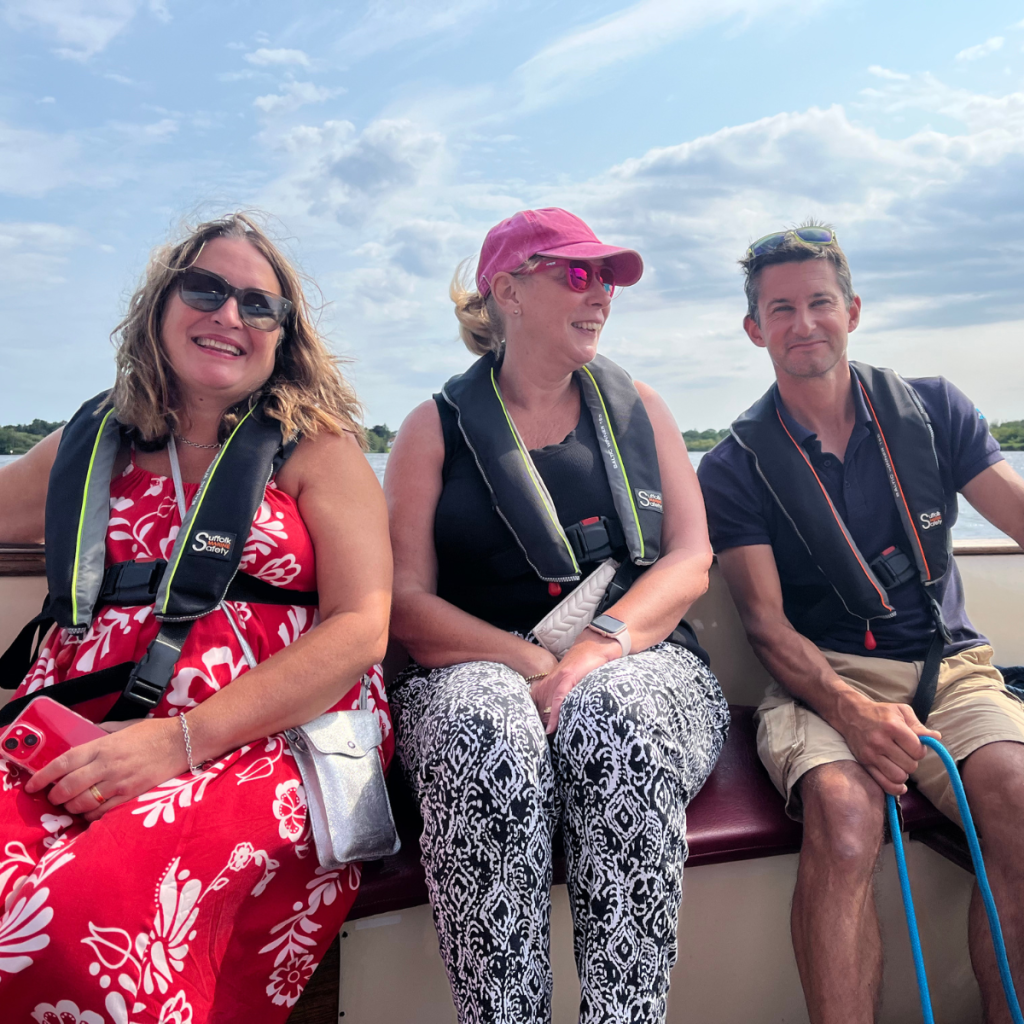 People affected by breast cancer on boat as part of charity event