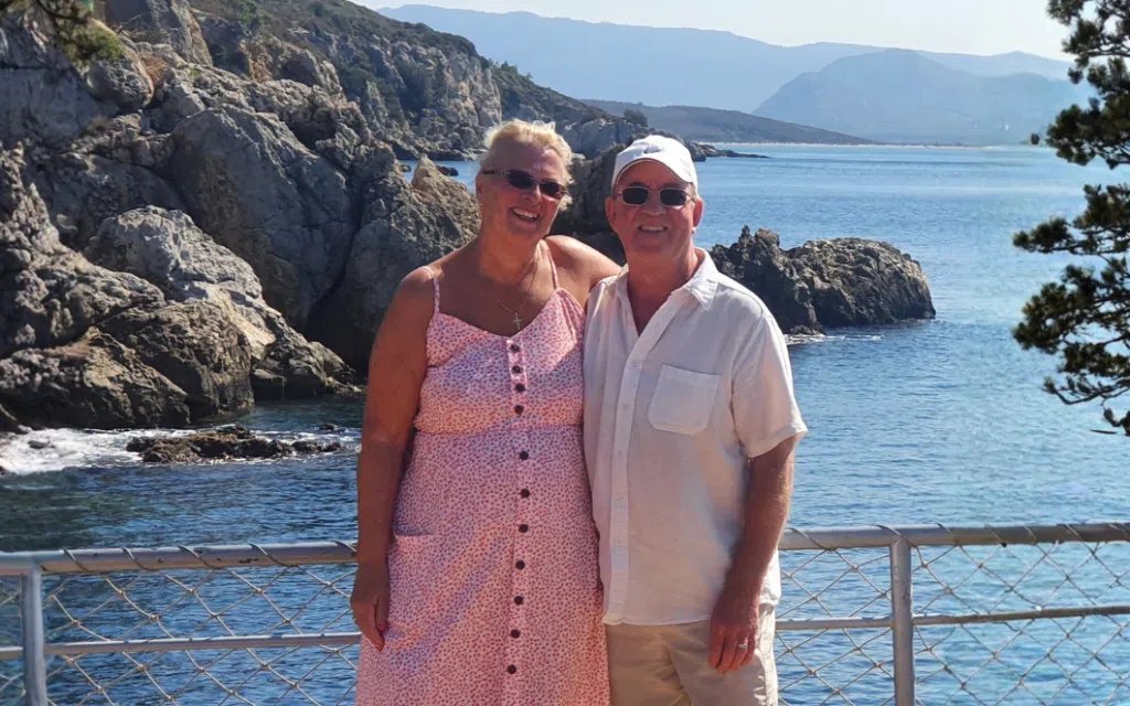 Breast cancer charity beneficiary Paul and his wife