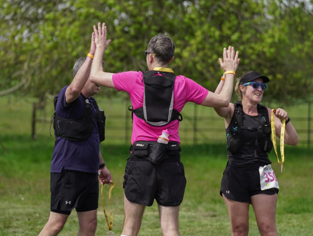 Trail Runners High five