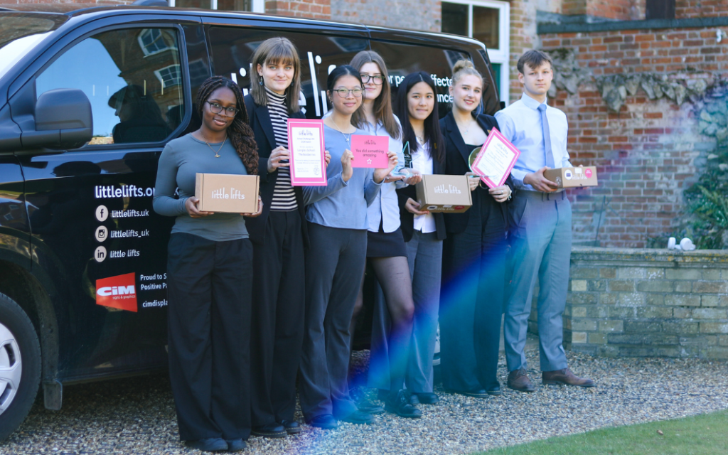 breast cancer charity challenge teams at Langley school