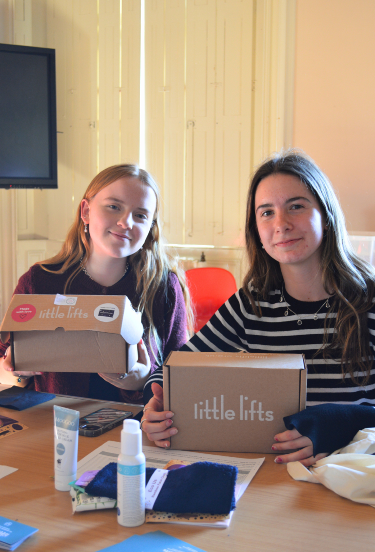 breast cancer charity gift box packing party