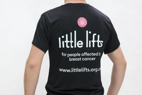 breast cancer charity little lifts back sport t-shirt