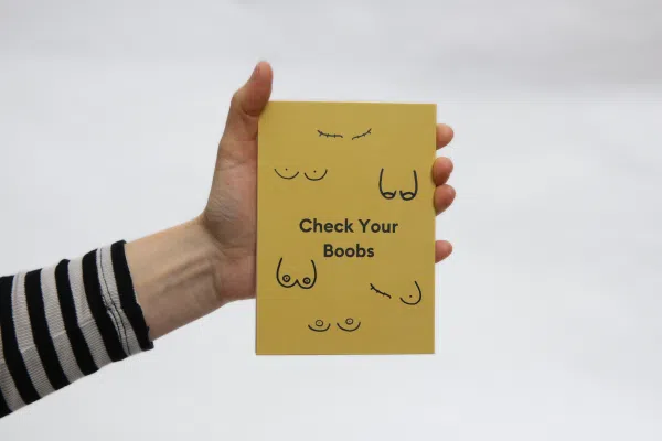 breast cancer charity postcard check