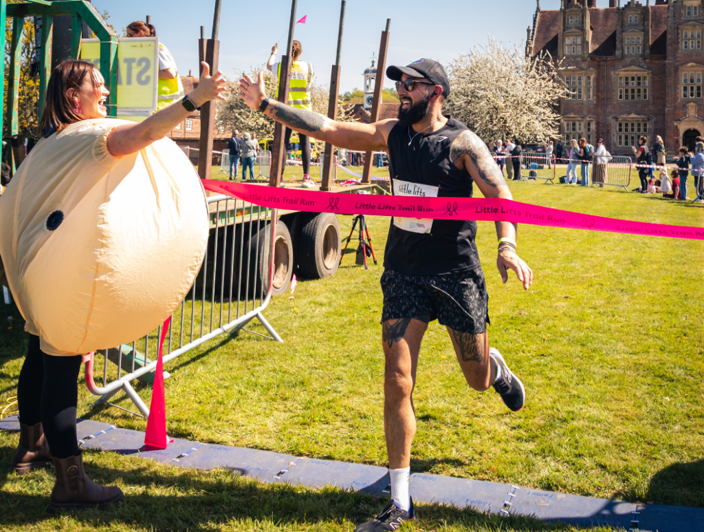 charity trail run finish line